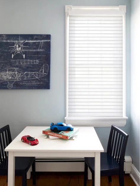 Vienna and Lumina shades with soft light control